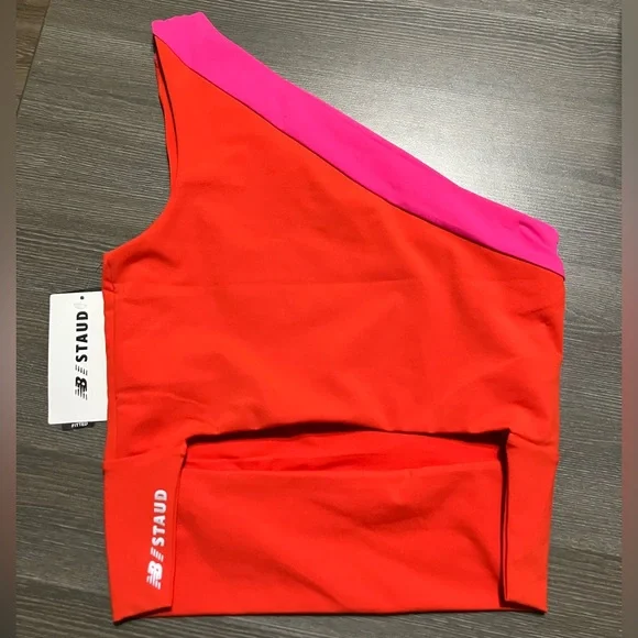 NB x STAUD Red & Pink Asymmetrical Top - Picture 4 of 7